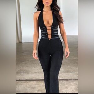 SAWYER JUMPSUIT BLACK XS Lace Outcast Rave